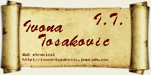 Ivona Tošaković vizit kartica